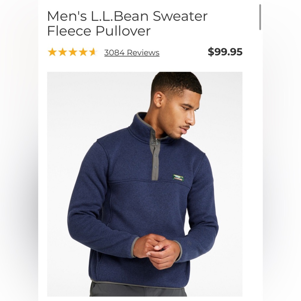 Men’s L.L. Bean Sweater Fleece Pullover